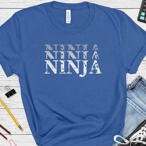 Fading Ninja T-Shirt, Bella + Canvas Unisex, Geschenk für Ihn Sie, Ninja Krieger, lustige Ninja Designs