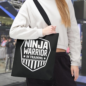 Ninja Warrior in Training Tote Bag, Option to Add CUSTOM Name, Gift for Ninja