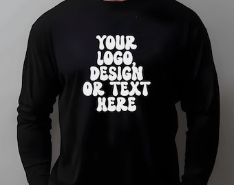 Custom Logo, Design or Text, Unisex Bella + Canvas 3501 Jersey Long Sleeve Tee