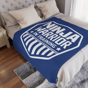 Ninja in Training, Microfiber Blanket, Custom Color, Ninja Gift, Ninja Warrior Gift