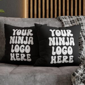 CUSTOM Ninja Warrior Logo Pillow or Pillowcase, Spun Polyester, Personalized Pillow, Create Your Own, Ninja Logo, Unique Ninja Gift