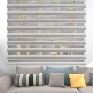 Elegance Micro Pleated Cream to Brown Gradient Zebra Blind, Stylish Light Control Window Treatment, Modern and Elegant Decor