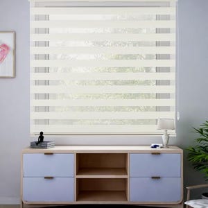Cream Zebra Blind: Micro Pleated Modern Window Treatment