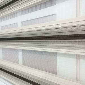 Ombre Grey to Black Zebra Roller Blind – Gradient Day & Night Window Shade – Custom Size Dual Layer Blind – Modern Light Filtering