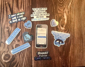 Conjunto de adesivos "Lights Out" - Aly, Josh, O Homem Sem Rosto, Romance Sombrio, Literário, Adesivos Holográficos