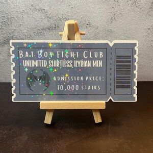 Extra Large Acotar Inspired Bookmark - Bat Boys Club Ticket