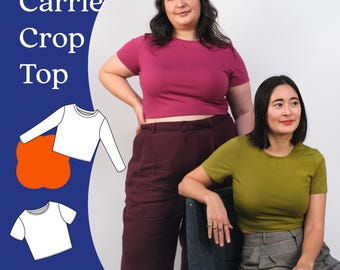 Carrie Crop Top PDF Download | Digital Sewing Pattern | Instant Download | Beginner Friendly | Knit Pattern |