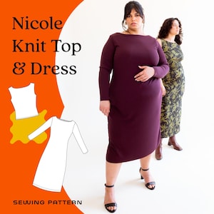 Nicole Knit Top + Dress PDF Download | Digital Sewing Pattern | Instant Download | Confident Beginner | Top & Dress Pattern |