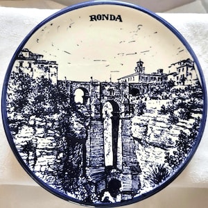 Art Pottery Wall Plaque | Hand Painted PLATART | Made in Spain featuring El Tajo Gorge, Rhonda