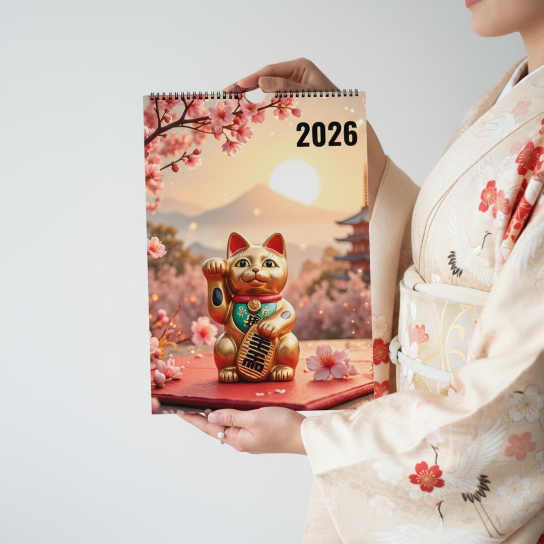 Calendar 2026 Japanese Lucky Cats – A Year Full of Happiness and