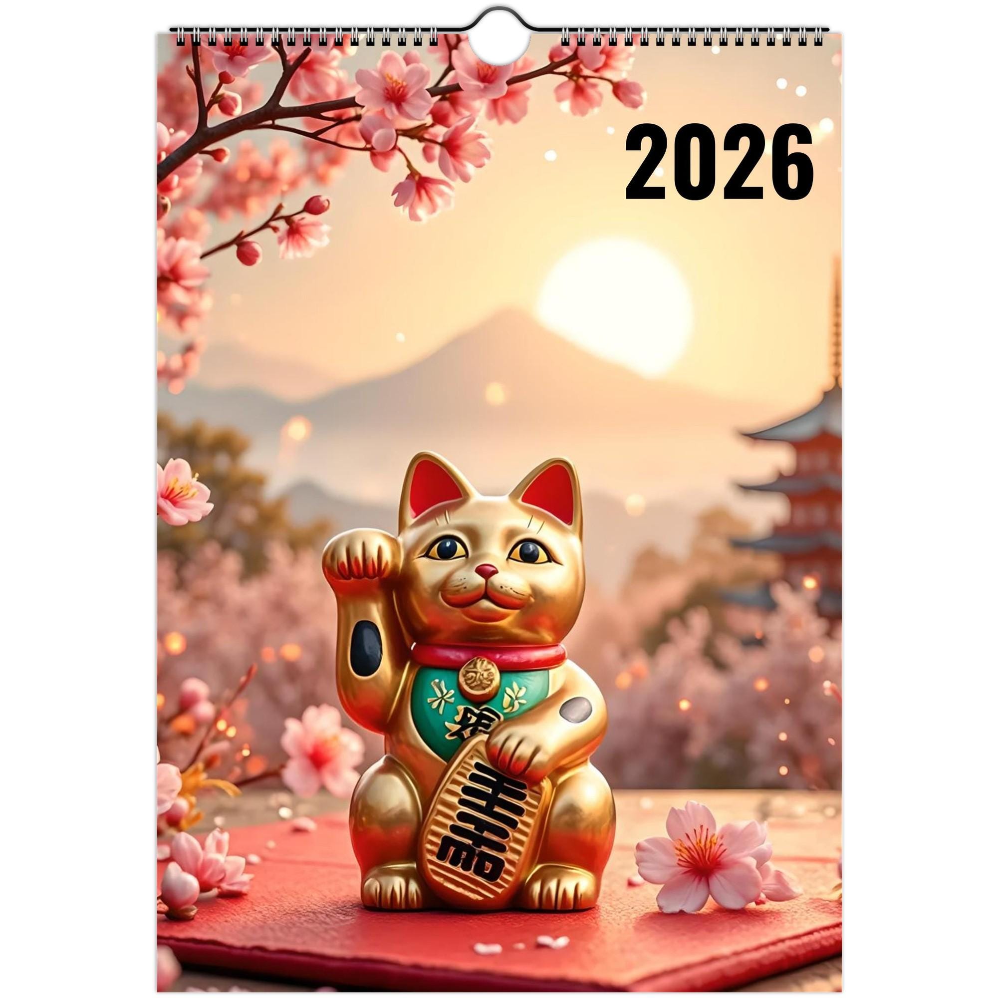 Calendar 2026 Japanese Lucky Cats – A Year Full of Happiness and