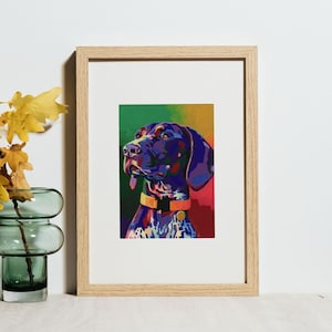 German Shorthaired Pointer Art Print, Colorful Dog Wall Art, German Shorthaired Pointer Gift, Maximalist Pet Portrait, Modern Dog Wall Art