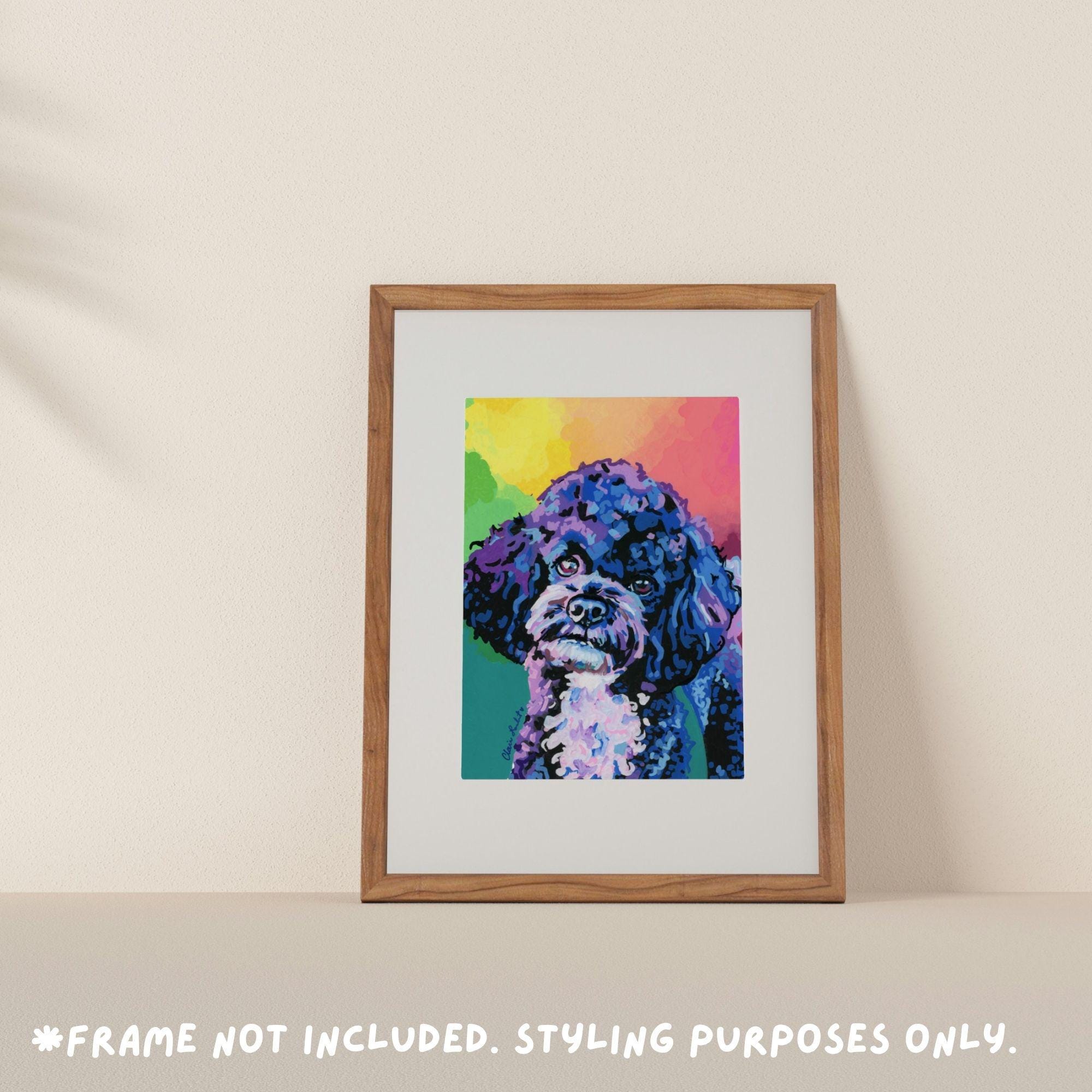 Miniature Poodle Art Print, Colorful Dog Wall Art, Poodle Lover Gift ...