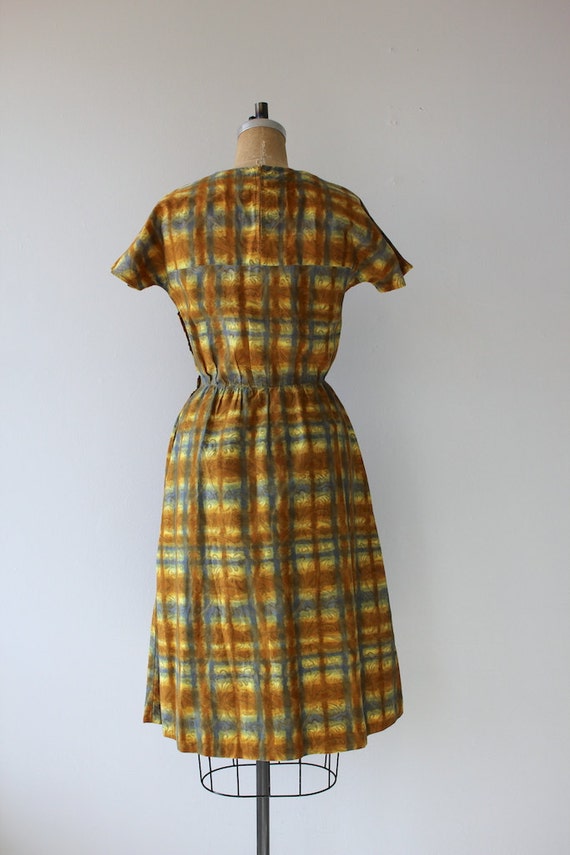 1950s vintage dress / 50s golden plaid dress / 50… - image 5