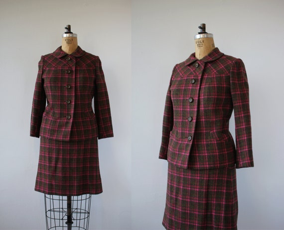 vintage 1960s plaid suit / 60s saks fifth avenue … - image 1