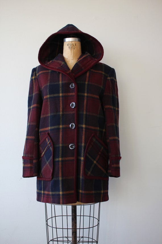 vintage 1980s coat / 80s plaid jacket / 80s winte… - image 2