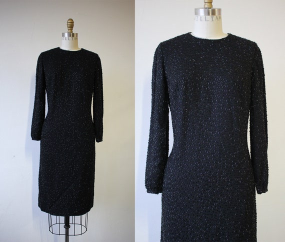 vintage 1960s dress / 60s little black dress / 60s