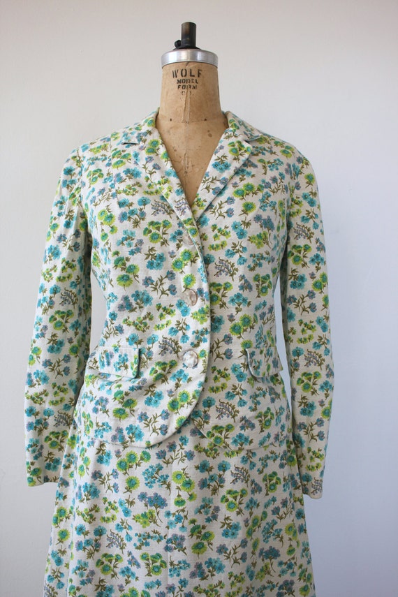 vintage 1950s Suit / 50s Floral Suit / 60s Dress … - image 3