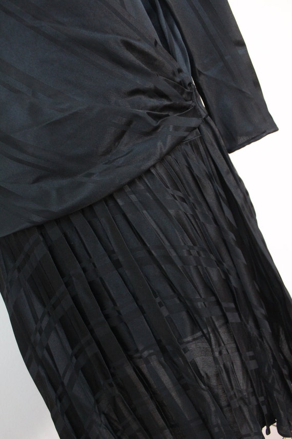 vintage 1920s dress / 20s black silk dress / blac… - image 3