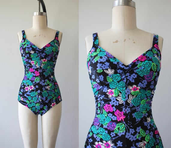 Vintage 1980s bathing suit / 80s Gaber swimsuit / 80s one | Etsy