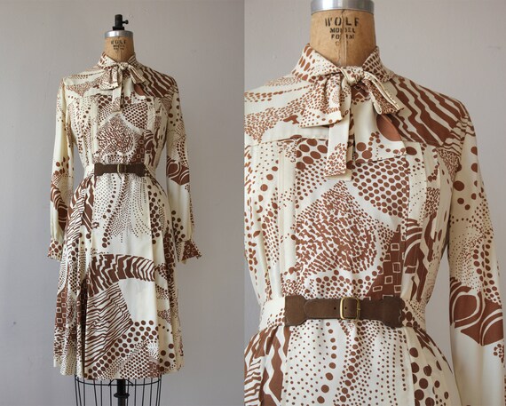 vintage 1960s dress / 60s long sleeve dress / 60s