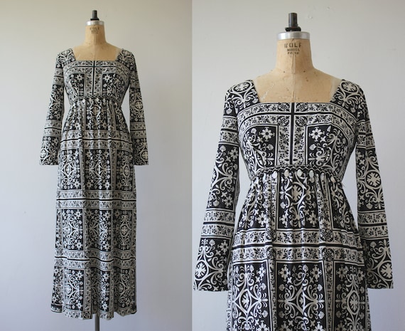 vintage 1960s dress / 60s black & white dress / 6… - image 1