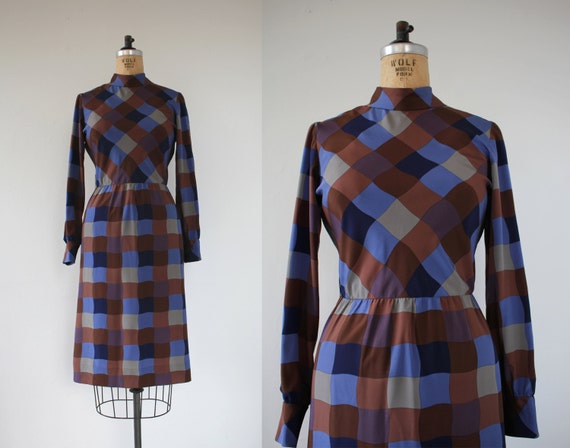 vintage 1960s dress / 60s long sleeve dress / 60s