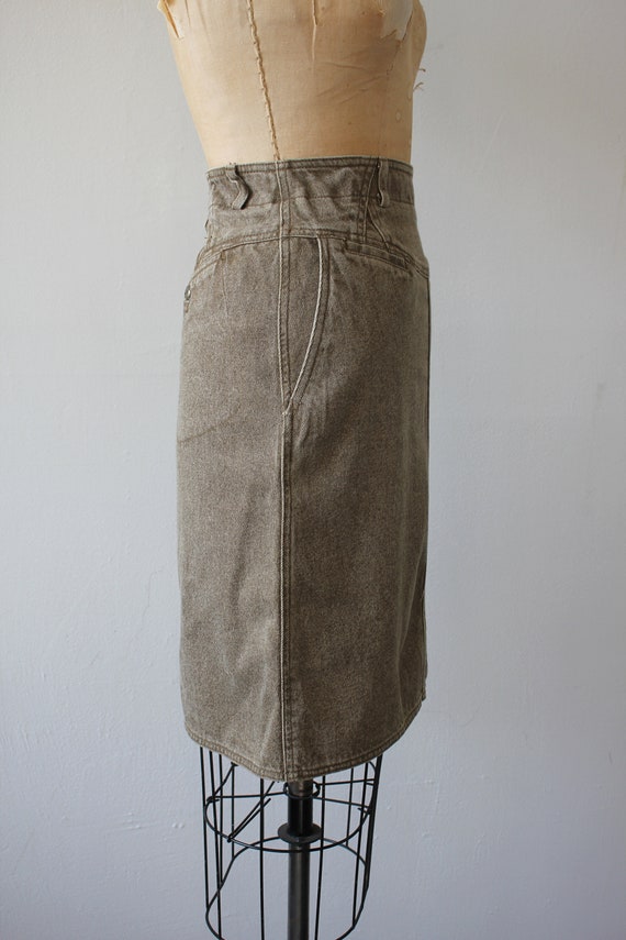 vintage 1980s skirt / 80s denim skirt / 80s paper… - image 5