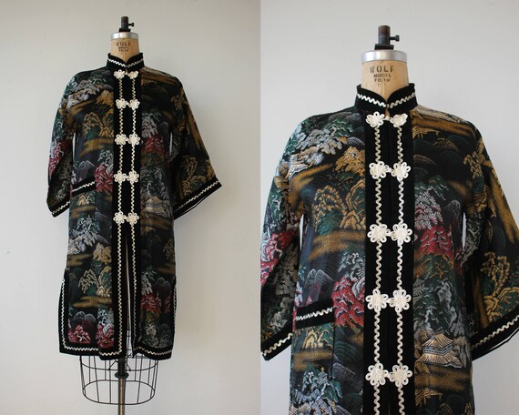 vintage 1970s robe / 70s kimono robe / 70s novelty