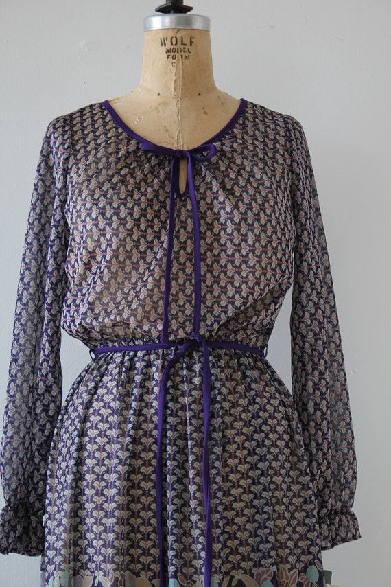vintage 1970s dress / 70s purple boho dress / 70s… - image 3