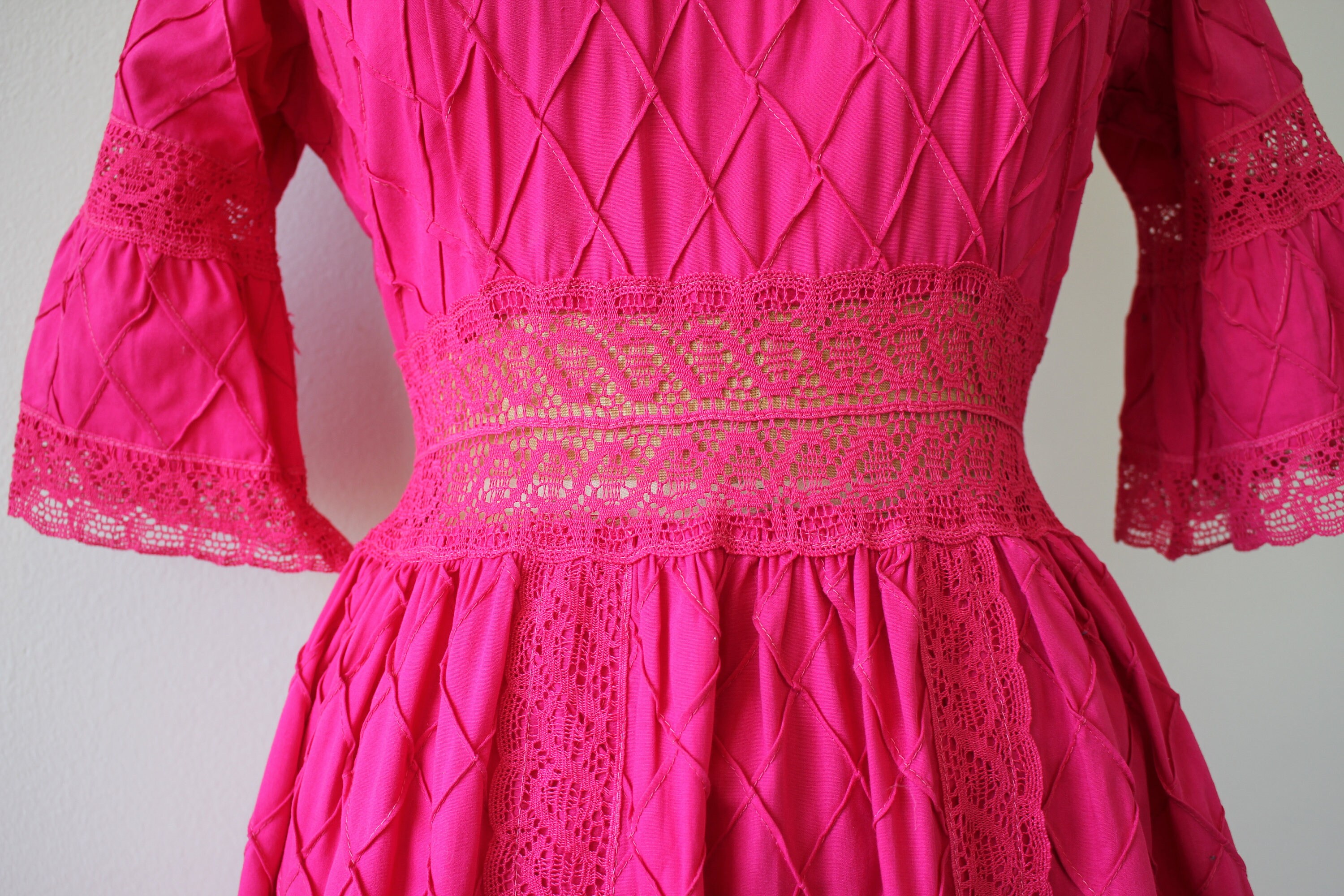 Vintage 1960s dress / 60s pink Mexican maxi dress / 60s | Etsy