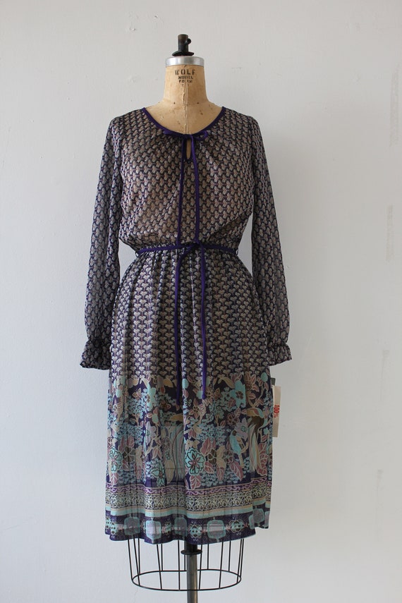 vintage 1970s dress / 70s purple boho dress / 70s… - image 2