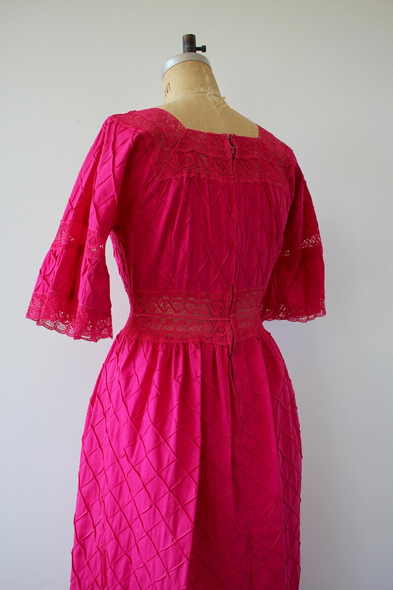 Vintage 1960s Dress / 60s Pink Mexican Maxi Dress / 60s - Etsy
