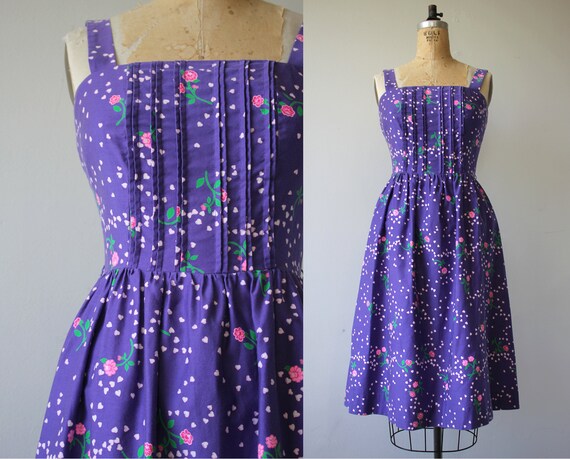 vintage 1970s dress / 70s floral dress / 70s Malia