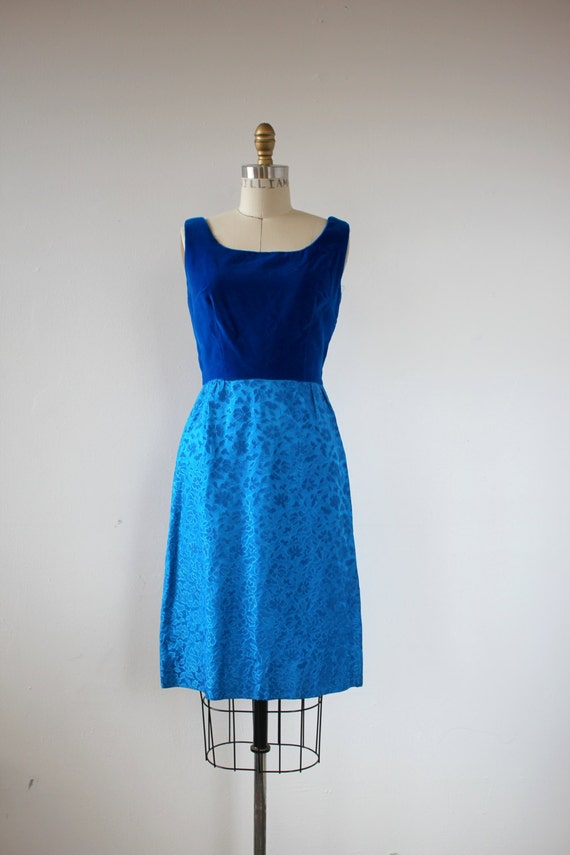 vintage 1960s dress / 60s party dress / 60s royal blu… - Gem