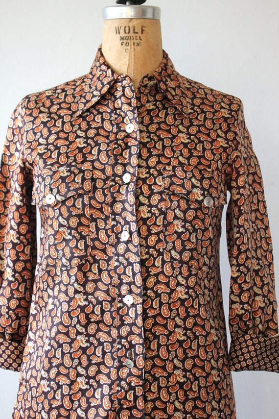 vintage 1970s blouse / 70s reversible blouse / 19… - image 3