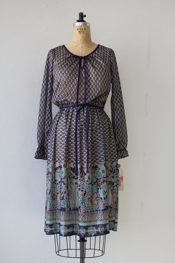 vintage 1970s dress / 70s purple boho dress / 70s… - image 4