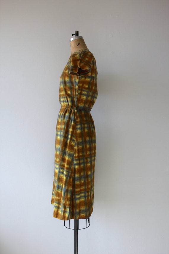 1950s vintage dress / 50s golden plaid dress / 50… - image 4