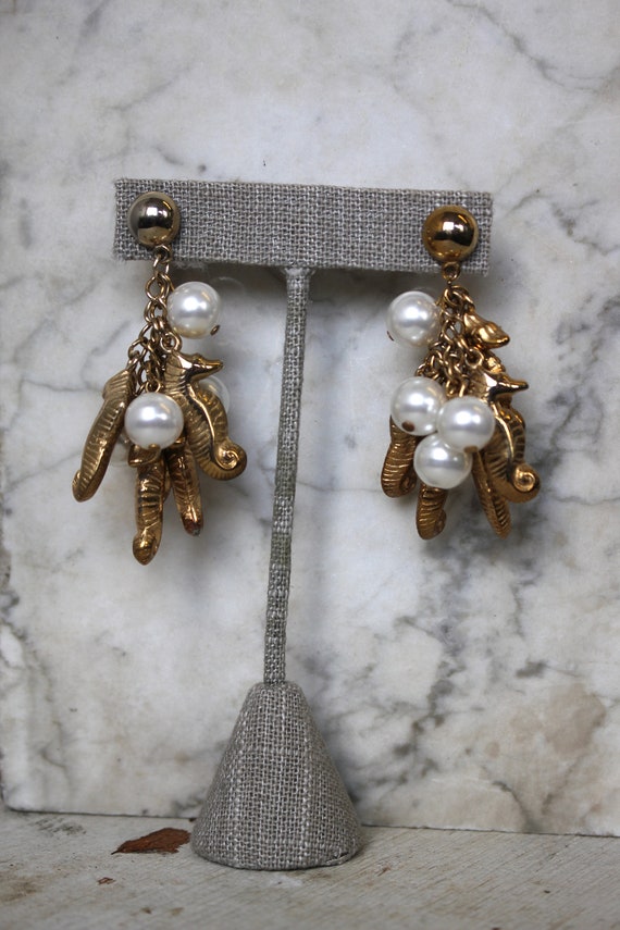 vintage 1990s earrings / 90s gold earrings / 90s … - image 4