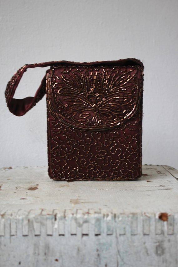 1940s vintage beaded purse / 40s bead evening bag 
