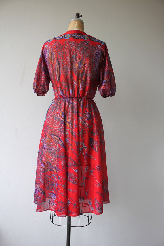 1970s vintage dress / 70s red floral dress / 70s … - image 5