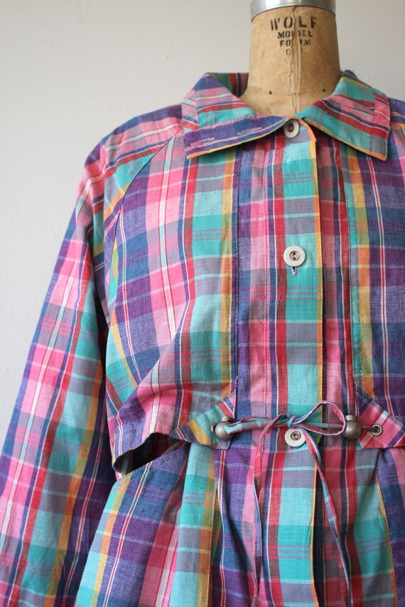 vintage 1980s jacket / 80s plaid jacket / pastel … - image 3