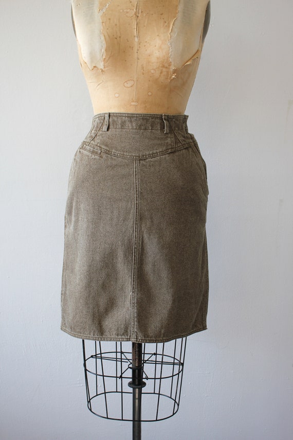 vintage 1980s skirt / 80s denim skirt / 80s paper… - image 2