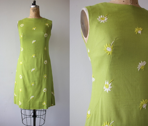 vintage 1960s dress / 60s floral shift dress / 196