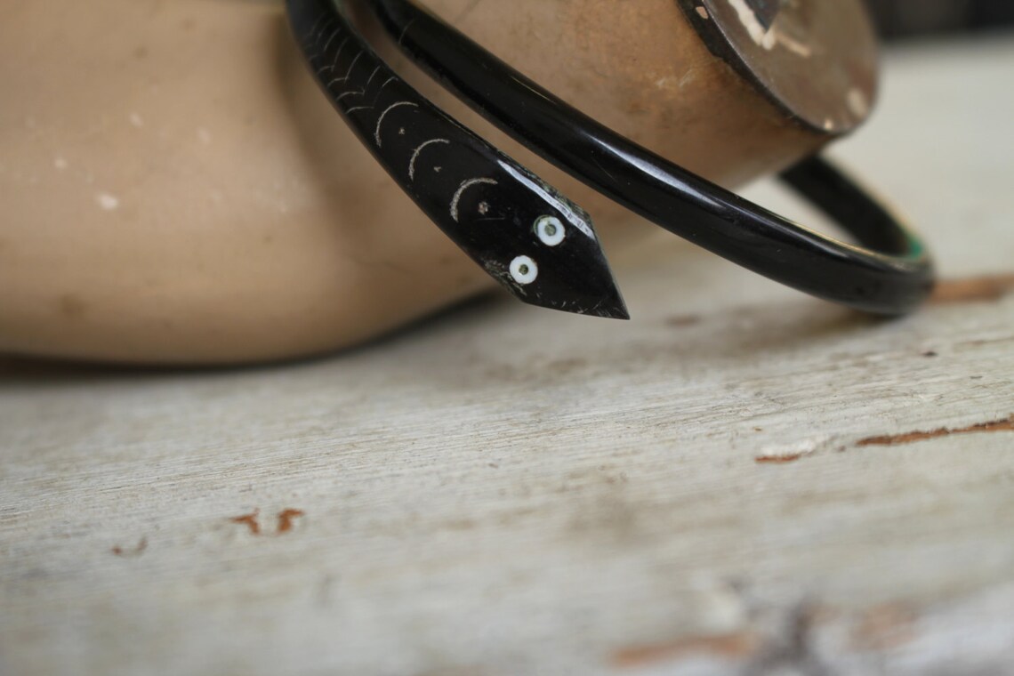 Antique snake bracelet / victorian horn snake bracelet / Etsy