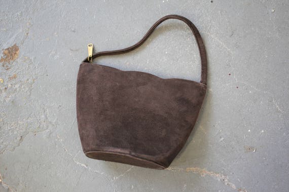 vintage 1940s purse / 40s brown suede handbag / 1… - image 3