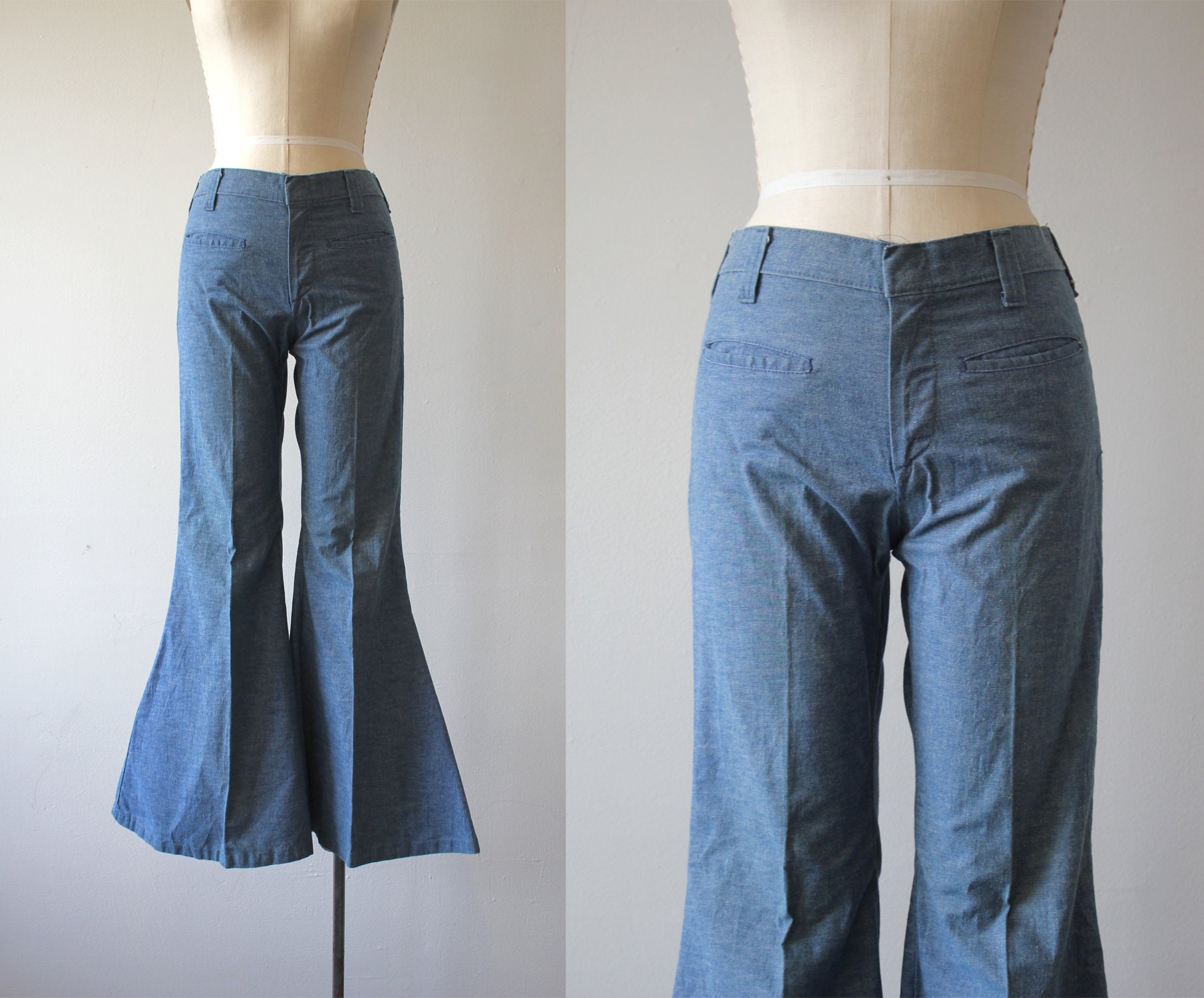 Vintage 1970s jeans / 70s flared denim / 70s high waisted | Etsy