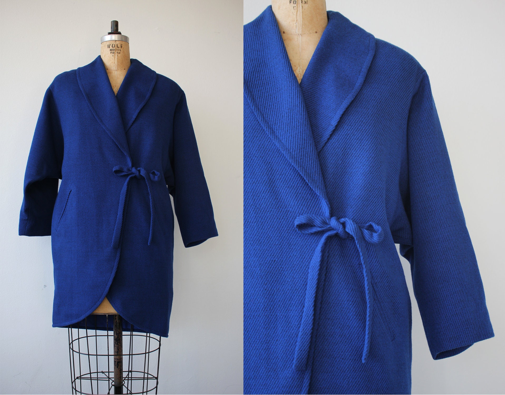 royal blue wrap coat