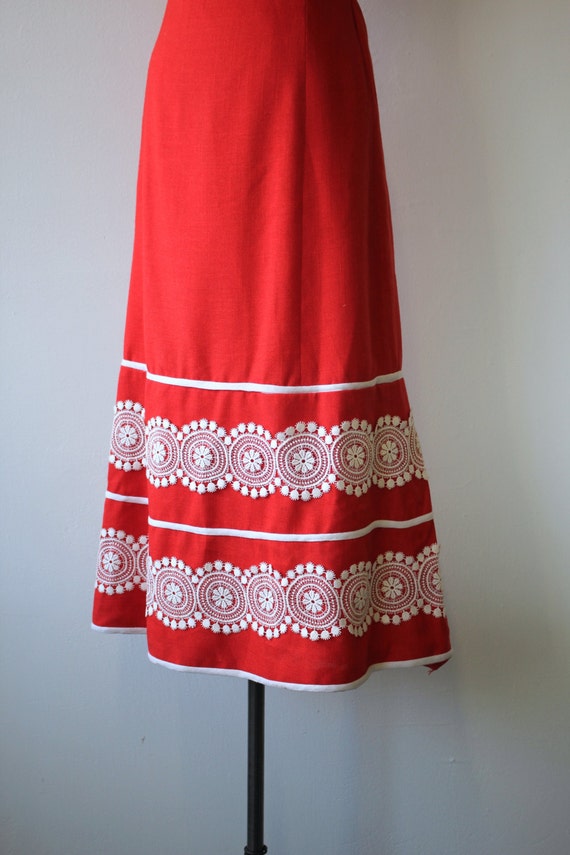 1960s vintage dress / 60s maxi dress / 60s red su… - image 5