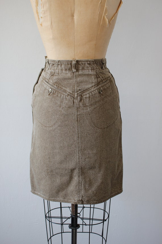 vintage 1980s skirt / 80s denim skirt / 80s paper… - image 3